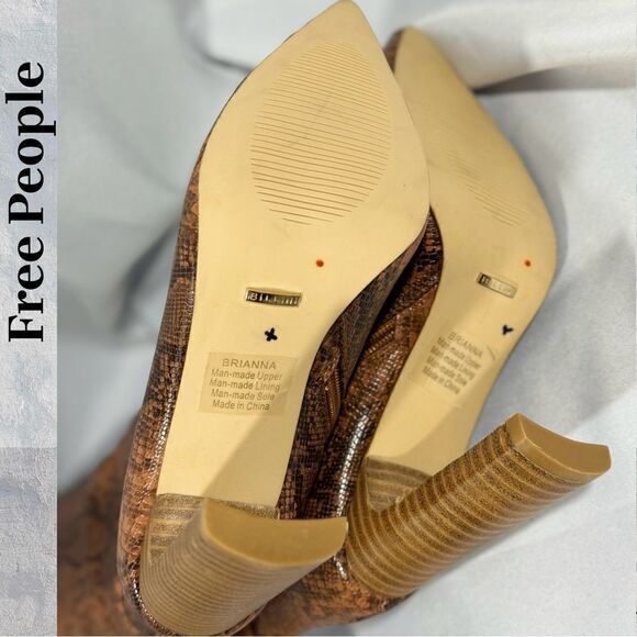 FREE PEOPLE BY BILINI BRIANA FAUX SNAKESKIN BOOTS IN SIZE 6 KNEE HIGH - Picture 5 of 5